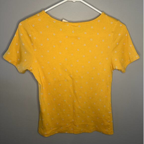 Levi's Daisy Floral Print Short Sleeve Ribbed Knit Baby T-Shirt Junior's Med Y2K - Picture 6 of 7